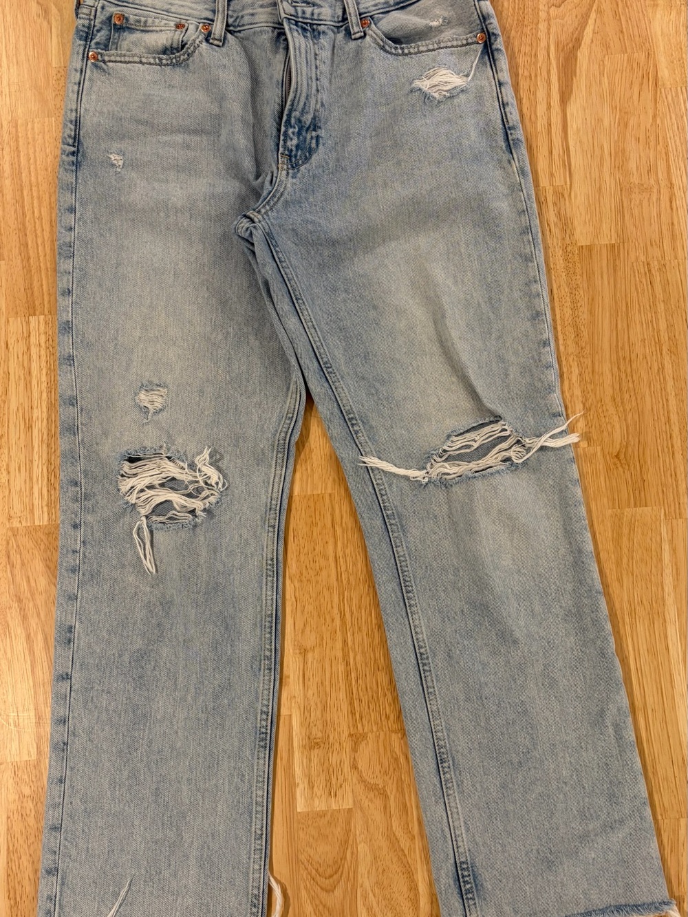 GAP Light Wash Distressed Boyfriend Jeans